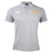 Light gray Tacoma Tsunami Rugby Waimak Polo by EMB Canterbury, featuring short sleeves, a collar, two white chest logos, and a three-button placket—ideal for fans of classic men's rugby polo style.