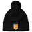 The University of Tennessee Pom Pom Beanie by EMB Canterbury features a black knit design, fleece lining for warmth, a pom-pom top, and a "Tennessee Rugby" crest logo on the front cuff.