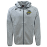 Gray Boston RFC Tempo Vapodri Full-Zip Hoodie by EMB Canterbury with "boston" embroidered on the left chest, featuring a EMB Canterbury branding logo on the right and a drawstring hood.