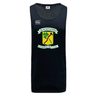 Black Blackthorn RFC Tempo Vapodri Singlet with "blackhorn football rugby club" logo on the chest and WRS Canterbury brand logo at the upper right, made from moisture-wicking recycled polyester.