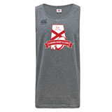 Gray sleeveless Alabama Rugby Alliance Tempo VapoDri Singlet featuring a red and white logo of the Alabama Rugby Alliance with "est. 2024" text, made by WRS Canterbury.