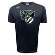 Navy blue Chicago Valkyries Tempo Vapodri t-shirt by WRS Canterbury with a graphic design featuring the word "Chicago" and a stylized green and white bird emblem on the chest, incorporating moisture-wicking Vapodri technology.