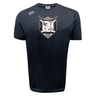 Troy University Rugby Tempo Vapodri T-Shirt by WRS Canterbury with a crest design on the chest featuring geometric symbols and stylized illustrations in white and gray.