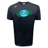 Navy blue Rugby Oklahoma Tempo Vapodri t-shirt by WRS Canterbury featuring a stylized rugby ball and green wreath on the chest, enhanced with moisture-wicking VapoDri technology.