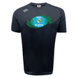 Navy blue Rugby Oklahoma Tempo Vapodri t-shirt by WRS Canterbury featuring a stylized rugby ball and green wreath on the chest, enhanced with moisture-wicking VapoDri technology.