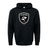 A South Africa rugby black hoodie with The Sharks Crest 60/40 Pullover Hoodie logo on it, made by WRS Augusta.