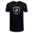 A lightweight black Sharks Crest Supersoft T-Shirt with a white Sharks crest, perfect for South Africa rugby fans. (Brand: WRS LAT)