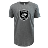 A gray lightweight tee with the WRS LAT Sharks Crest Supersoft T-Shirt logo on it, perfect for South Africa rugby fans.