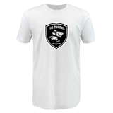 A lightweight white long-sleeve tee featuring the South Africa rugby fans' favorite Sharks Crest logo in black and white - The WRS LAT Sharks Crest Supersoft T-Shirt.
