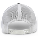 Back view of the EMB S&S Activewear Leicester Tigers Retro Tucker Cap featuring an adjustable snapback closure and breathable mesh fabric.