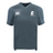 UNC Charlotte Vapodri Evader Jersey by EMB Canterbury in gray, showcasing the "Canterbury" and "Charlotte Rugby Club" logos on the front, designed with moisture-wicking technology for your comfort.