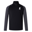 Introducing the UNC Charlotte Women's Elite First Layer by Canterbury from EMB Canterbury: a long-sleeved pullover designed in black and gray with quick-drying honeycomb fabric, featuring a quarter zip and a logo on the chest.
