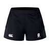 The UNC Charlotte Women's Advantage Short 2.0 by EMB Canterbury showcases a white logo on the front, designed with recycled content to enhance performance and sustainability.