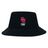 The EMB S&S Activewear University of Oklahoma Women Crusher Bucket Cap is a black cotton twill hat with a red "OU" logo and "Rugby Club" in white on the front, offering classic style and sun protection.