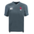 The University of Oklahoma Women Vapodri Evader Jersey by EMB Canterbury, in gray, showcases the "Canterbury" logo on the right chest and "OU Rugby Club" logo on the left. It features a V-neck, short sleeves, and moisture-wicking technology for comfort during intense matches.