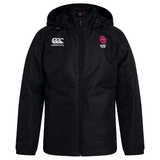 Experience the stylish University of Oklahoma Women Club VapoShield Stadium Jacket by EMB Canterbury. This black hooded jacket features a zip, Canterbury and AJ Rugby Club logos on the chest, and a water-repellent finish perfect for any weather.