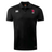 The black University of Oklahoma Women Club Dry Polo by EMB Canterbury showcases Vapodri Technology for breathability and comfort. It features a logo with two stylized Cs above "Rugby Club" text underneath a red emblem, ensuring style on or off the field.