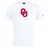 The University of Oklahoma Women's Club Tee by WRS Canterbury features a red "OU" logo and "Rugby Club" in white on a comfortable, cotton-heavy white T-shirt.