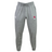 University of Oklahoma Women Leisure Sweatpant by EMB Canterbury in gray, made with organic cotton and a drawstring waist, featuring a white logo on the left thigh and a red logo on the right thigh.