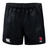 The University of Oklahoma Women Professional Rugby Shorts by EMB Canterbury feature durable black polyester, an elastic waistband, the iconic Canterbury logo on the left, and a red shield with "OU Rugby Club" on the right.