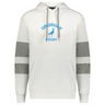 The WRS Augusta Nations of Rugby Uruguay Jackson Way Hoodie features gray sleeve bands, a blue "Uruguay Rugby" logo, and a rugby player silhouette on the front.