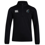 Black EMB Canterbury Uruguay Club Shield 1/4 Zip Training Top with the logo on the left chest and shield on the right side.