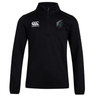 Black EMB Canterbury Uruguay Club Shield 1/4 Zip Training Top with the logo on the left chest and shield on the right side.