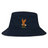 The USA Rugby Heritage 50th Anniversary Bucket Hat by EMB S&S Activewear is a black, limited edition hat featuring an embroidered eagle with a rugby ball above yellow "USARFU" text on the front, celebrating USA Rugby.