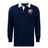 Navy blue EMB Mudoo USA Rugby Est 1975 Solid Classic Jersey with a white collar and team logo on the left chest, designed for relaxed fit and fan comfort.