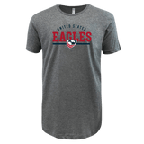 Grey USA Eagles Wordmark Supersoft Tee 24 t-shirt with a logo featuring an eagle and a soccer ball on the chest by WRS LAT.