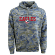 A USA Rugby Camo Edition Wordmark Hoodie 24 with a "united states eagles" logo featuring an eagle and a rugby ball on the front by WRS LAT.