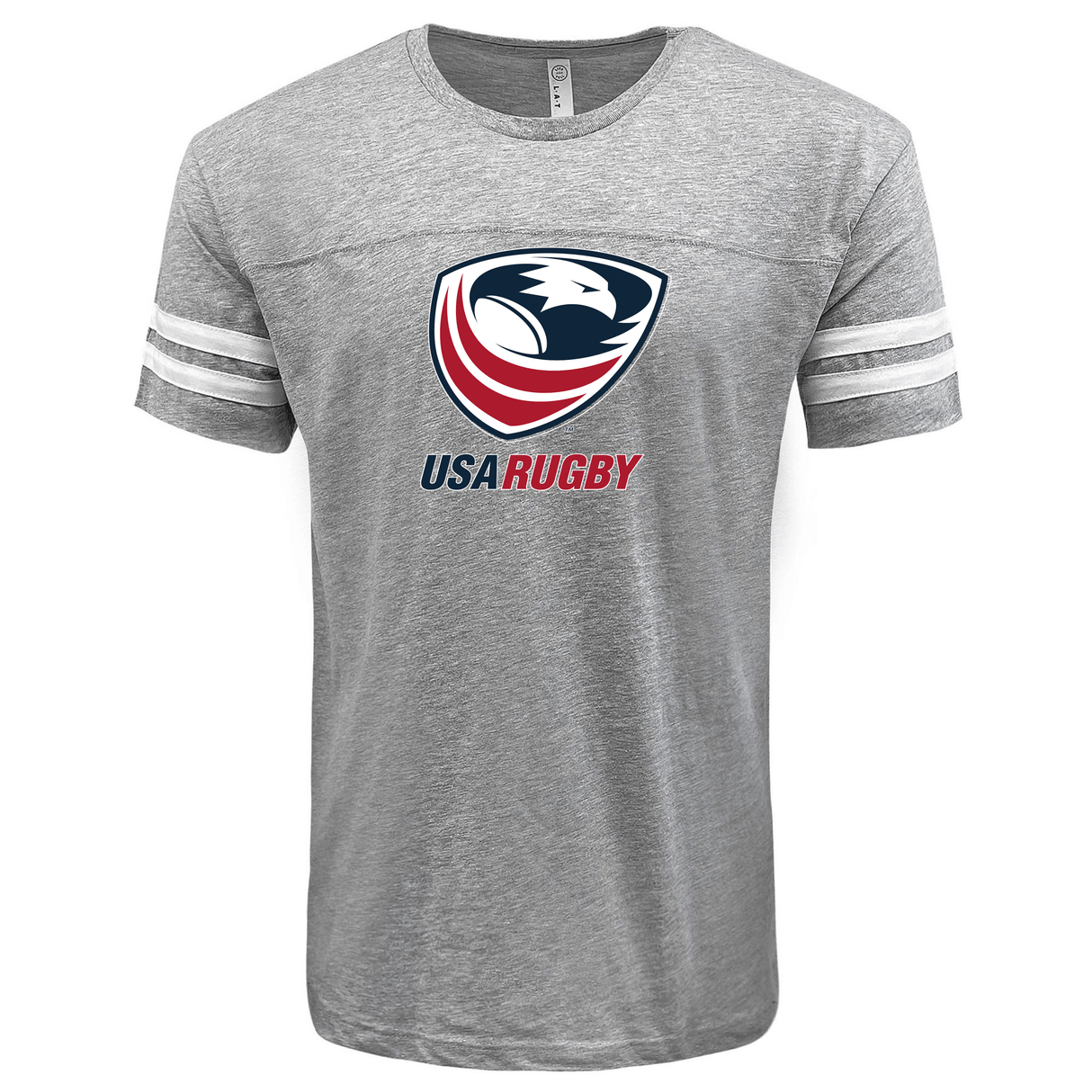 The WRS LAT USA Rugby Crest Football T-shirt in gray.