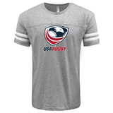 The WRS LAT USA Rugby Crest Football T-shirt in gray.