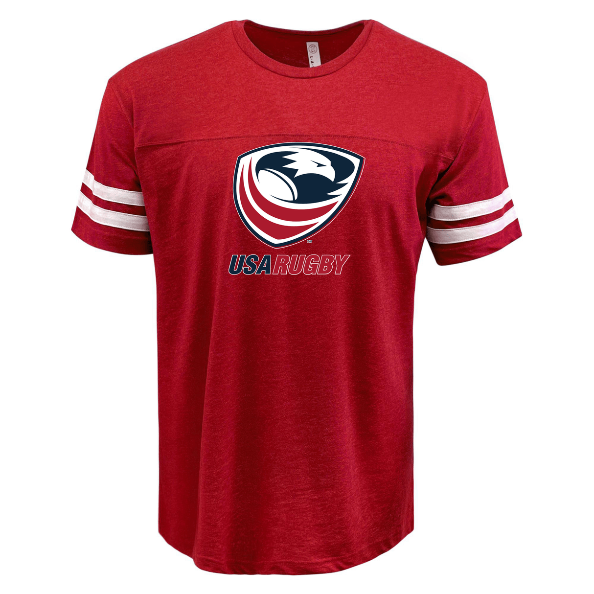 A USA Rugby Crest Football T-shirt with an eagle on it by WRS LAT.