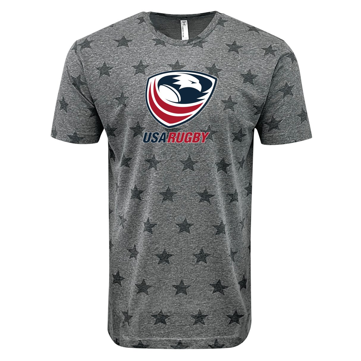 A gray WRS LAT USA Rugby Five-Star Logo Tee.
