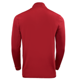 The image shows a USA Rugby 1/4 Zip by Castore, featuring a plain red back, long sleeves, and a stylish collar. This piece is perfect for an Eagles supporter, offering a blend of comfort and flair to showcase team spirit.