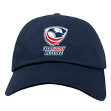 An EMB Alpha Broder dad cap with the USA Rugby Referees logo on it.