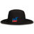 Black perforated USA Rugby Throwback Legend Boonie Hat with a EMB Augusta logo on the front.