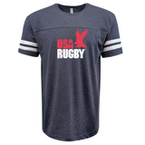 A navy WRS LAT USA Rugby Throwback Football t-shirt.