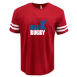 A WRS LAT USA Rugby Throwback Football T-shirt with the word rugby on it, featuring a throwback logo.