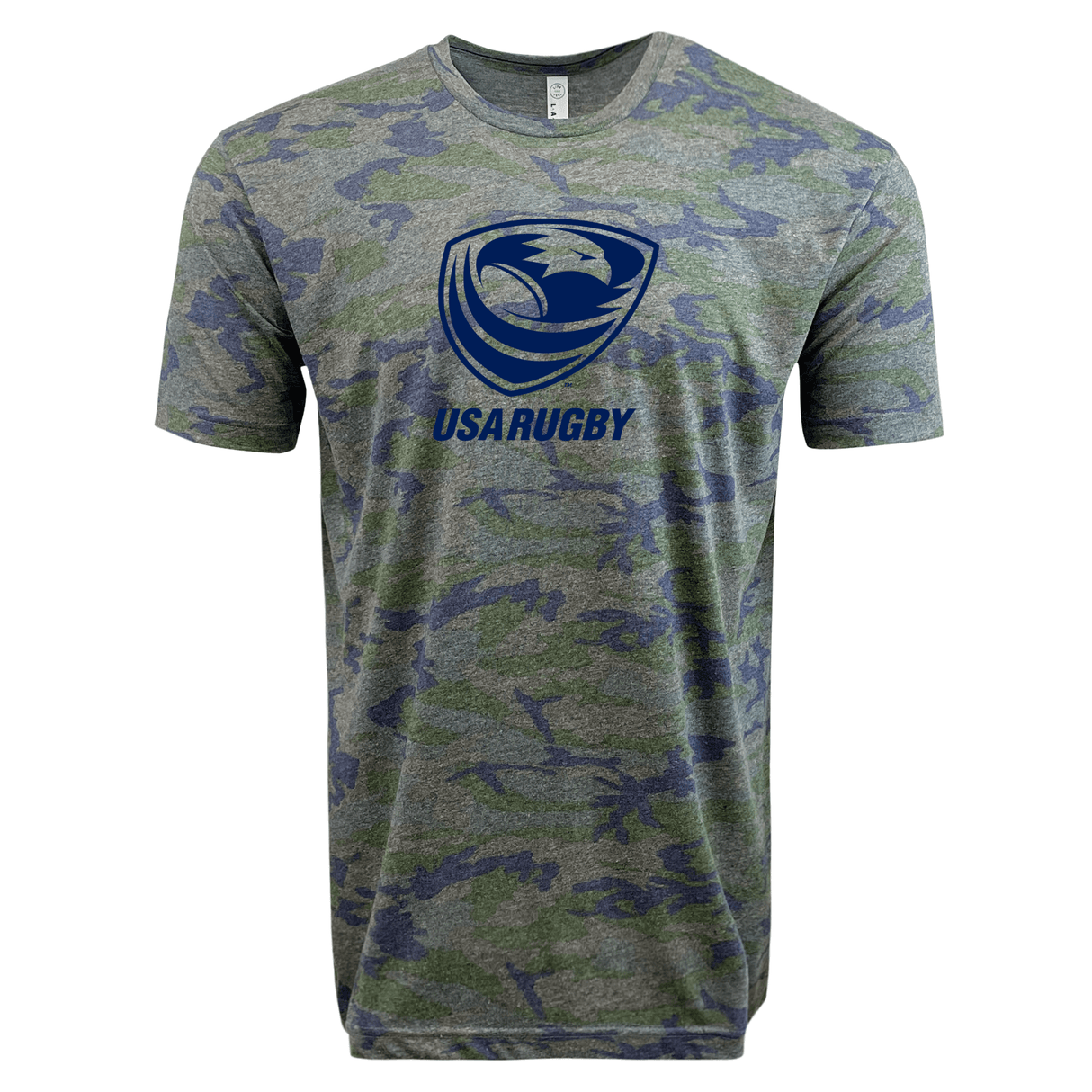A WRS LAT USA Rugby Tonal Camo Edition Crest Logo Supersoft Tee with the word usagry on it.