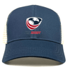 The USA Rugby Eco Trucker Cap by EMB Alpha Broder features the Vintage Style logo.