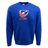 A blue WRS Augusta USA Wheelchair Rugby Fleece Crewneck Sweatshirt with the Eagles logo on it.