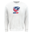 The WRS Augusta logo on a white USA Wheelchair Rugby Fleece Crewneck Sweatshirt.