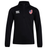 The EMB Canterbury USA Club Shield 1/4 Zip Training Top is a black long-sleeve ideal for the rugby season, featuring the iconic CCC logo and an American flag emblem on the chest.