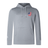 The EMB Canterbury USA Shield Club Lightweight Hoodie is gray, lightweight, and features a front pocket, drawstrings, and an American flag shield emblem on the left chest—ideal for rugby supporters eager to flaunt their style while cheering for their team.