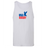 The USA Rugby Throwback Jersey Tank Top by WRS S&S Activewear features a blue eagle silhouette and "USA RUGBY" text in blue and red on the chest. This unisex tank is perfect for fans of all ages.