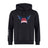 The WRS Canterbury University of Southern Indiana Women Club Hoodie by Canterbury is a black rugby hoodie with a "USA Women's Rugby" wing logo on the chest and three white stripes on the left sleeve.