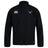 The University of Southern Indiana Women Club Track Jacket by EMB Canterbury is a black lightweight jacket with a zip-up front, featuring the Canterbury logo on the right chest and a winged badge on the left chest.