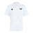 The EMB Canterbury University of Southern Indiana Women Club Dry Polo is a white, short-sleeve polo with a collar, featuring the Canterbury logo and winged "USA" emblem. Made with advanced Vapodri technology for breathable comfort.